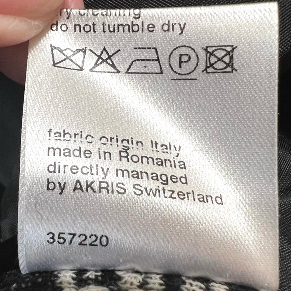 Akris Punto Black & White Cotton Tweed Sweater Casual Coat Womens Size 10 - Picture 11 of 14